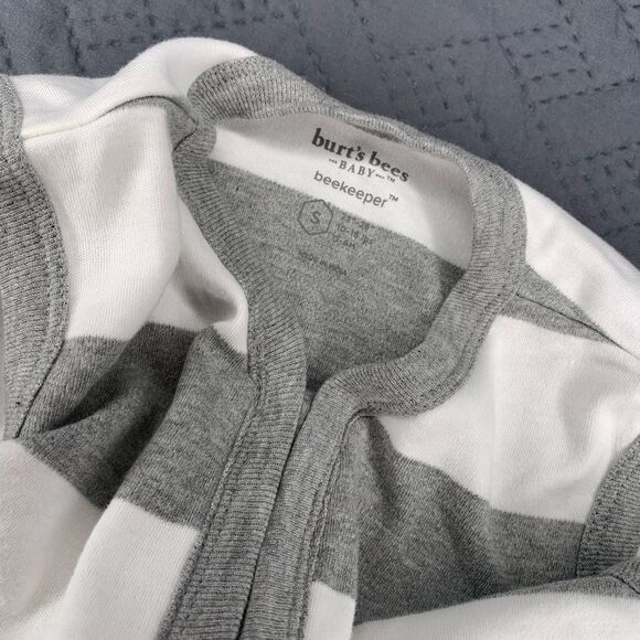 Burt's Bees Baby Gray and White Striped Sleep Sack Bundle - Picture 3 of 9